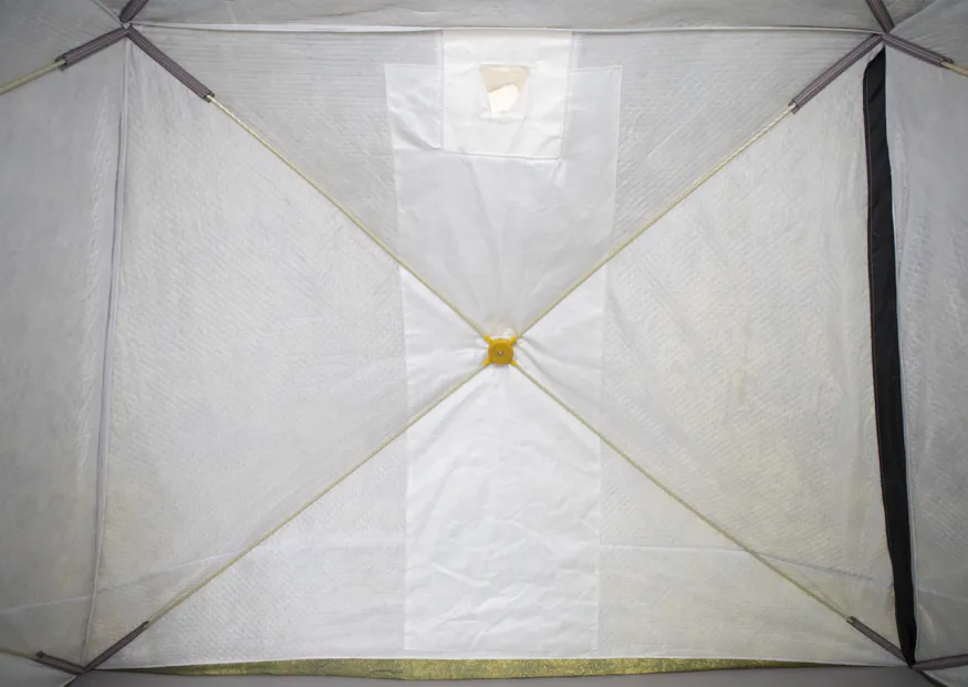 Палатка зимняя КУБ 4 камуфляж (трехслойная), с навесом