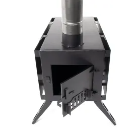 Печь дровяная Light большая, сталь 1 мм (с экранами и угловыми трубами), СЛЕДОПЫТ