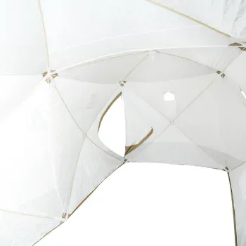 Палатка зимняя КУБ Premium Дубль 4,2х2,1м, трехслойная, цвет оливковый/белый, Следопыт