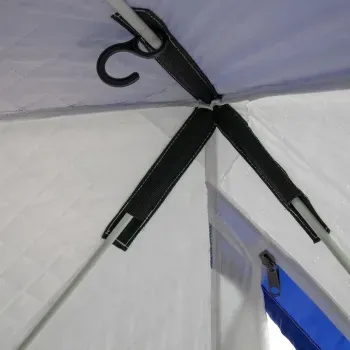 Палатка КУБ 2, 1,75x1,75 м, трехслойная, бело-синяя, Следопыт