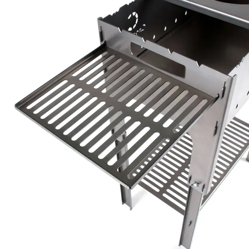 Мангал складной, 718х310х752 мм, со столиком и подставкой под казан, толщина 2 мм, в сумке, СЛЕДОПЫТ