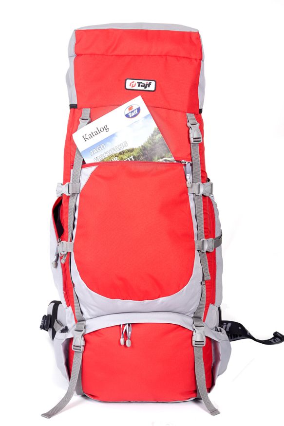 Рюкзак туристический Хальмер 2, с латами, красно-серый, 65 л, ТАЙФ