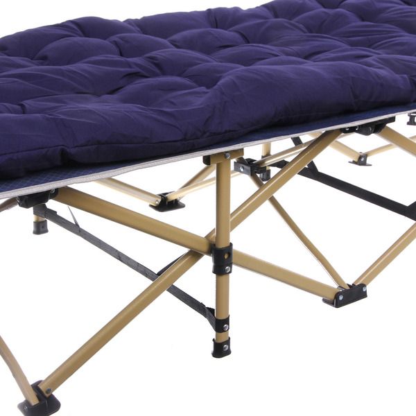 Раскладушка кемпинговая складная с матрасом 188*66*49 см, серый-синий