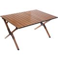 Стол кемпинговый складной 86*58*44 см, цвет: светлое дерево, каркас алюминий