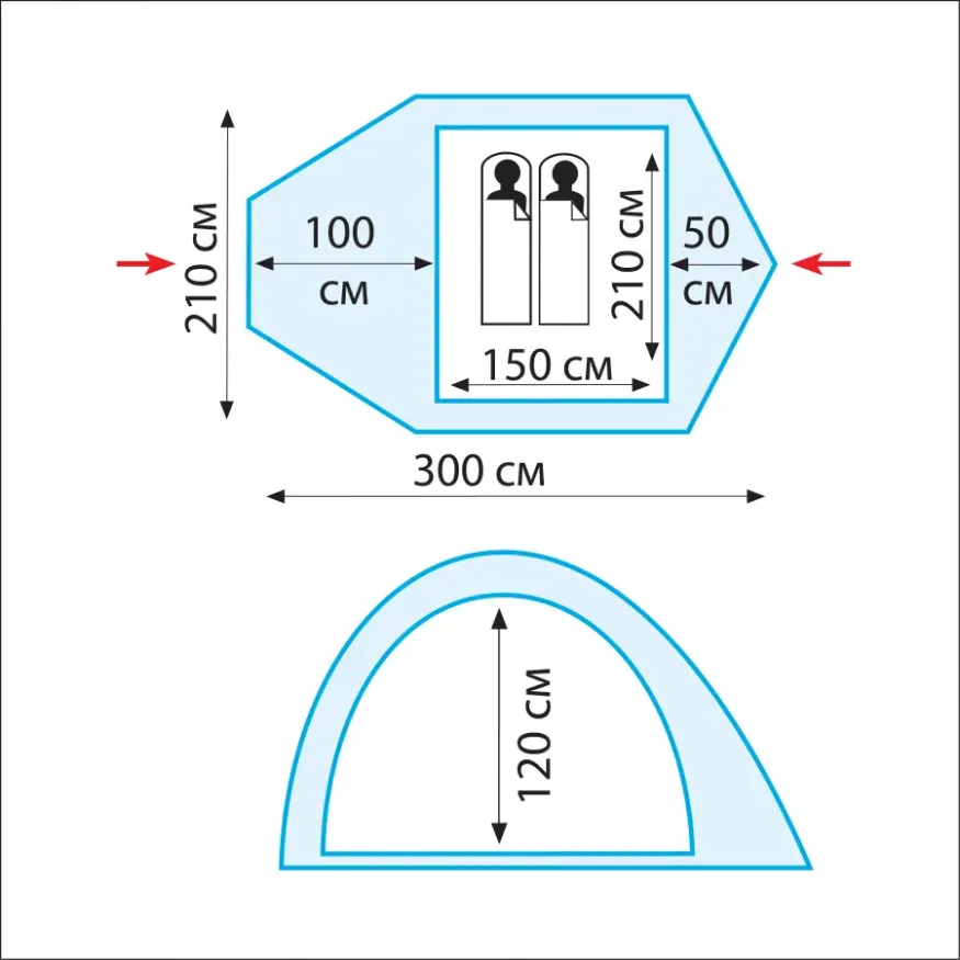 Палатка Lair 2 v2, зеленый, Tramp