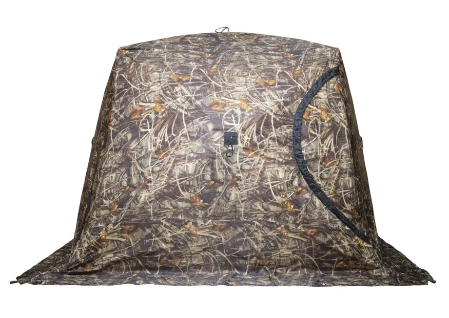 Палатка зимняя КУБ 4 камуфляж (трехслойная), с навесом, швы проклеены