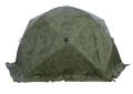 Палатка зимняя ЧУМ 3 (трехслойная, пиксель с выводом под трубу и навесом)
