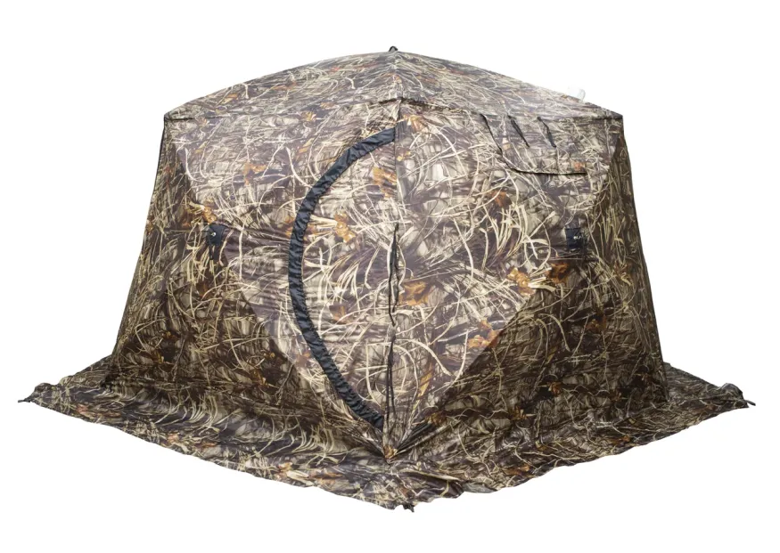 Палатка зимняя ЧУМ 2 (трехслойная, камыш с выводом под трубу и навесом)