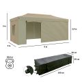 Тент-шатер быстросборный 4362 3x6х3м (раскладывается гармошкой) полиэстер бежевый